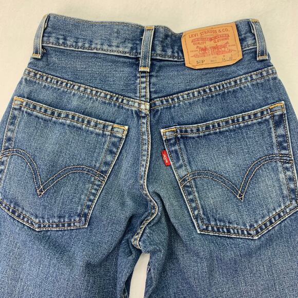 Levi's 569 Boys Sz 8 Regular 24x22 Medium Wash Straight Leg Jeans - Picture 4 of 10